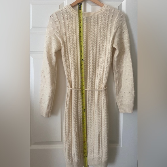 H&M Cable Knit Sweater Dress Size S Wool Blend Ivory Classic - Picture 6 of 7